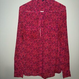 American Eagle Outfitters Red and Black Button Down Shirt